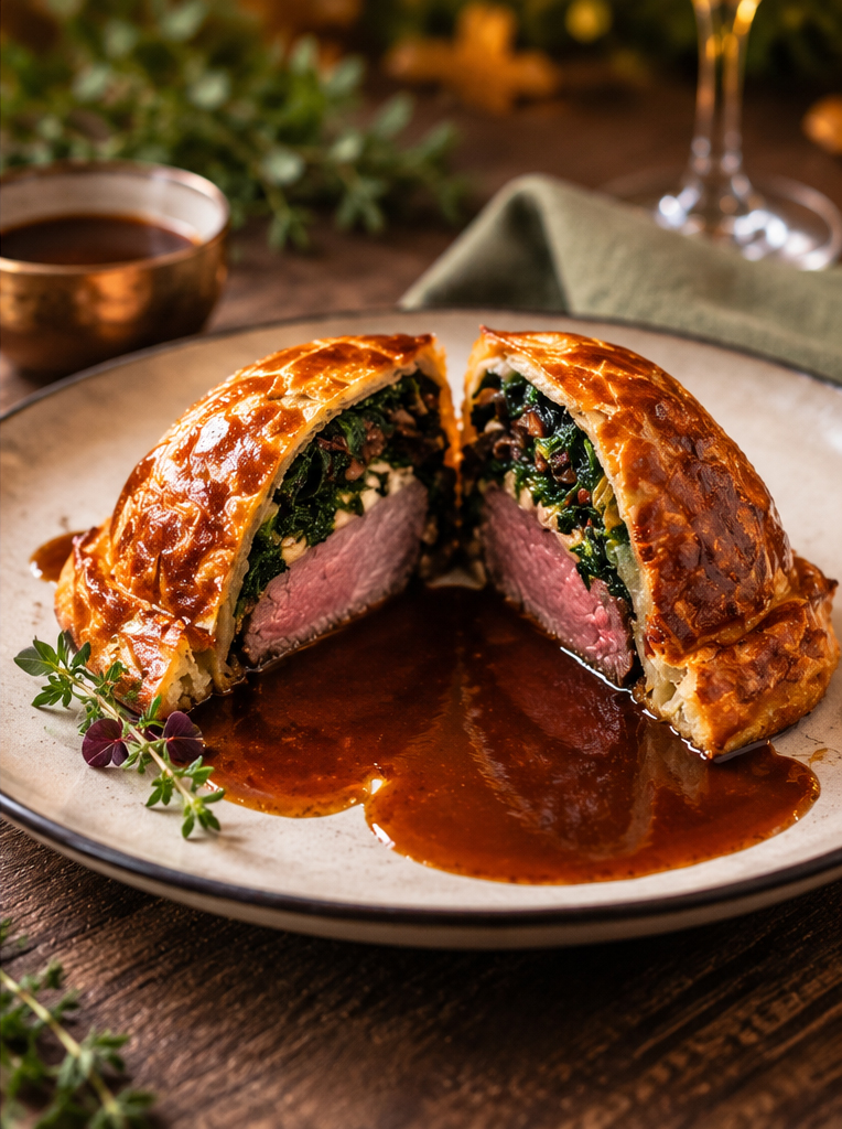 Filet de veau Wellington au foie gras, jus Périgord